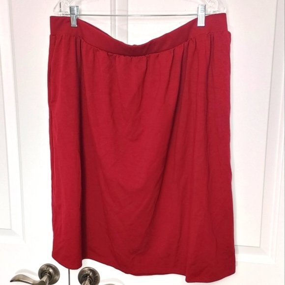 Burgundy 3x skirt plus size cotton A line heavy knit - Picture 1 of 4